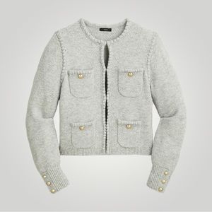 J.Crew Odette Sweater Lady Jacket - Heather Grey - Small